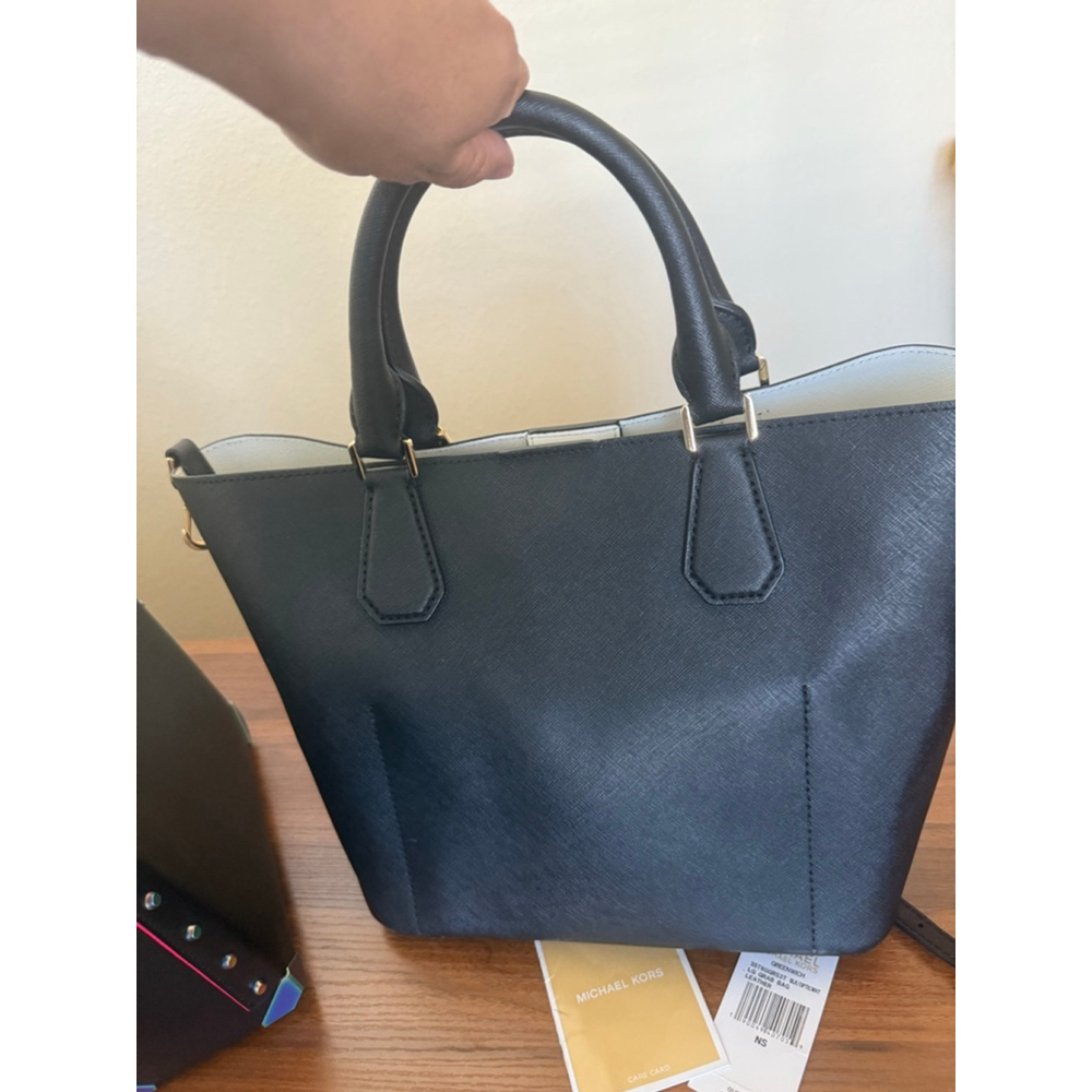 Women's Michael Kors Satchel One Size Black and White - Picture 9 of 10